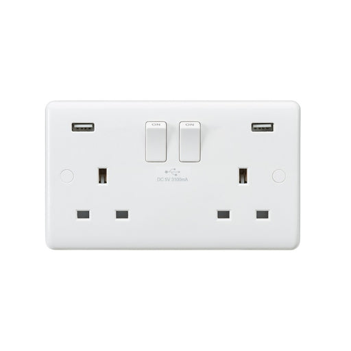 Knightsbridge 13A 2G SP Switched Socket with Dual USB A+A