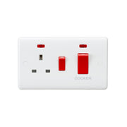 Knightsbridge 45A DP Switch & 13A Socket with Neons - Red Rocker