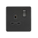 Knightsbridge 13A 1G DP Switched Socket - Matt Black with Black Insert