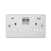 Knightsbridge 13A 2G SP Switched Socket with Dual USB A+C 5V DC 4.0A shared - Polished Chrome with White Insert