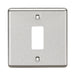 Knightsbridge 1G Grid Faceplate Rounded Edge Brushed Chrome