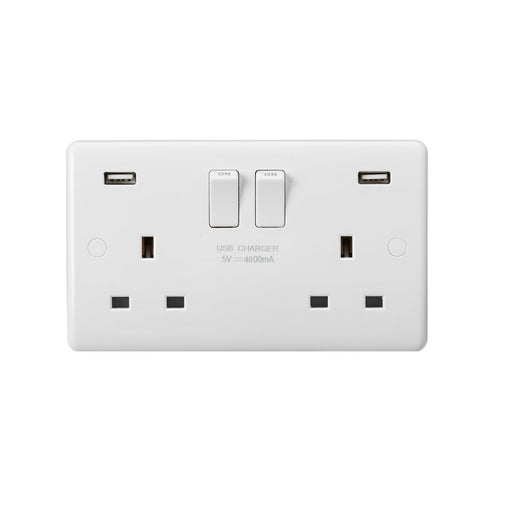 Knightsbridge 13A 2G DP Switched Socket with Dual USB A+A 5V DC 4.8A shared