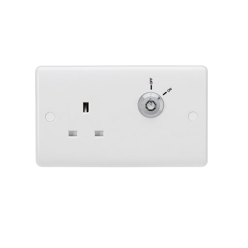 Knightsbridge 13A DP Key Lockable Socket 2G Plate