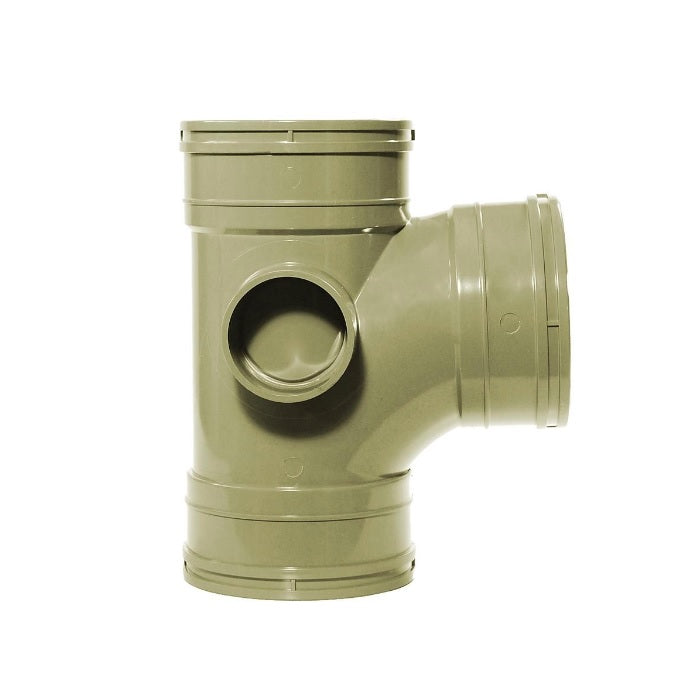 Aquaflow 110mm Solvent 92d Triple Socket Branch - Grey