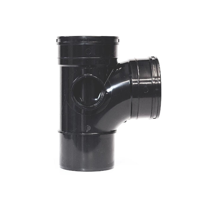 Aquaflow 110mm Solvent 92.5d Double Socket Branch - Black