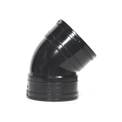 Aquaflow 110mm Solvent 45 Double Socket Bend - Black