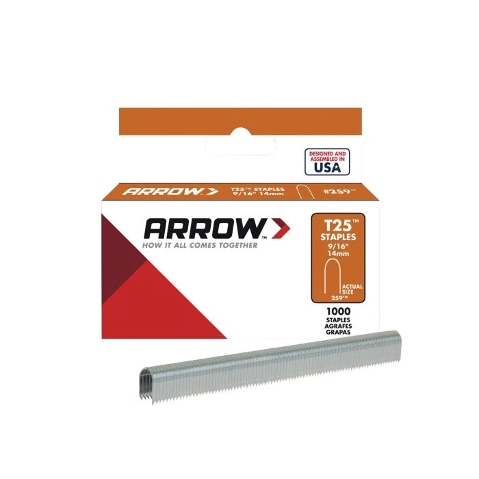 Arrow T25 Staples 14mm 9/16" 1000Pcs