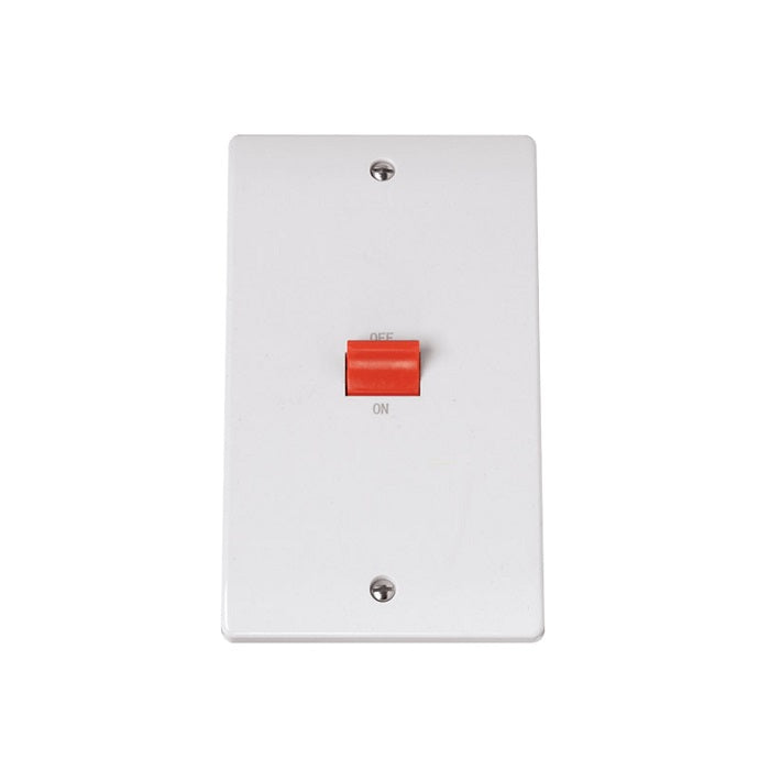 Click Curva 45A 2 Gang Vertical DP Plate Switch