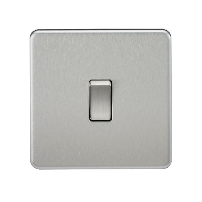 Knightsbridge 10AX 1G 2-way Switch - Brushed Chrome