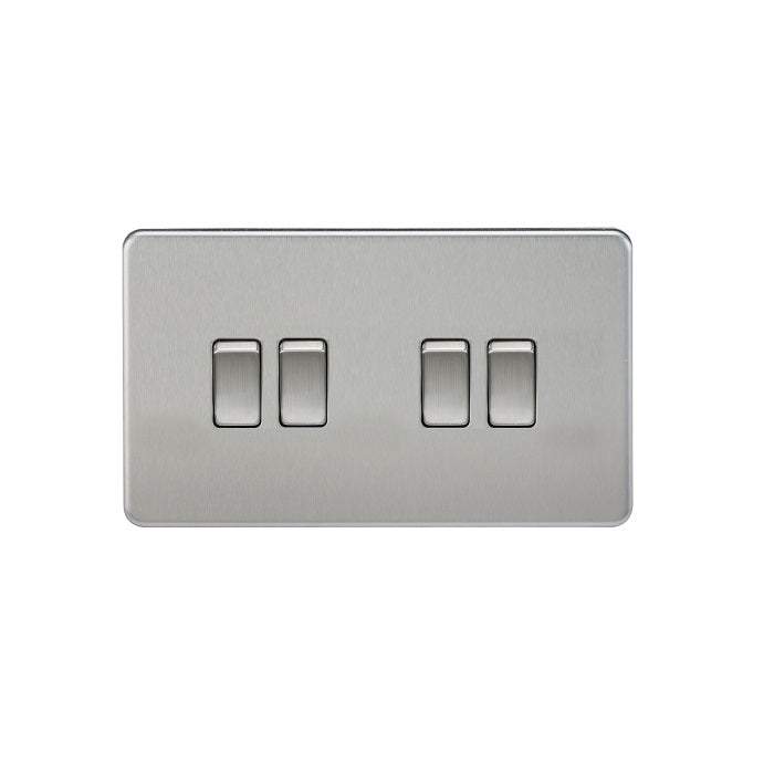 Knightsbridge 10AX 4G 2-way Switch - Brushed Chrome