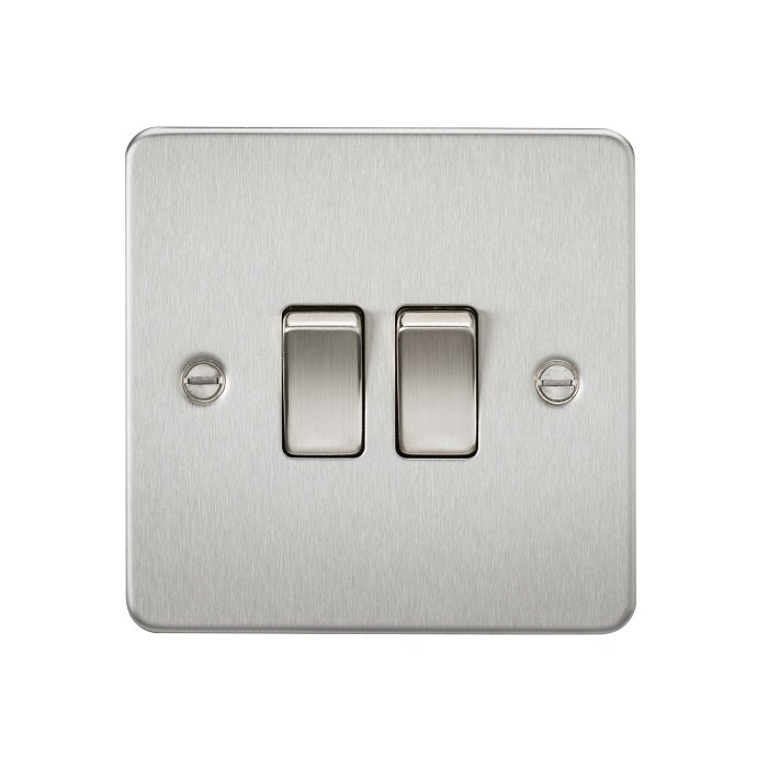 Knightsbridge 10AX 2G 2-way Switch - Brushed Chrome