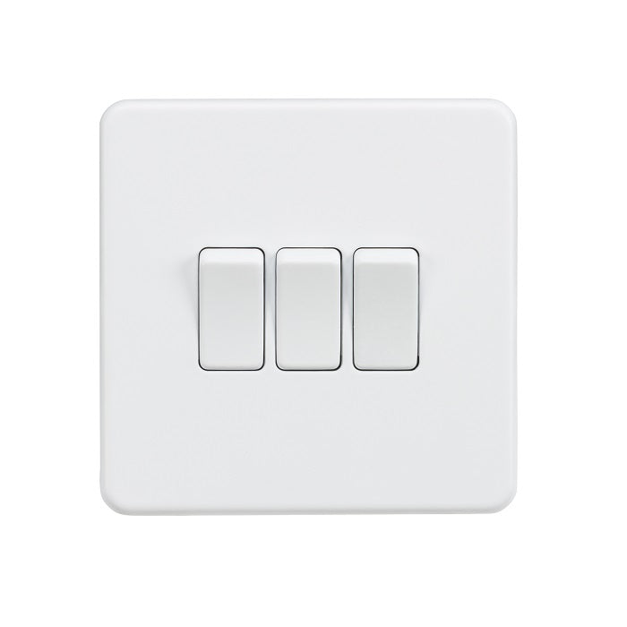 Knightsbridge 10AX 3G 2-way Switch - Matt White