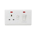 Knightsbridge 45A DP Switch & 13A Socket with Neons - White Rocker