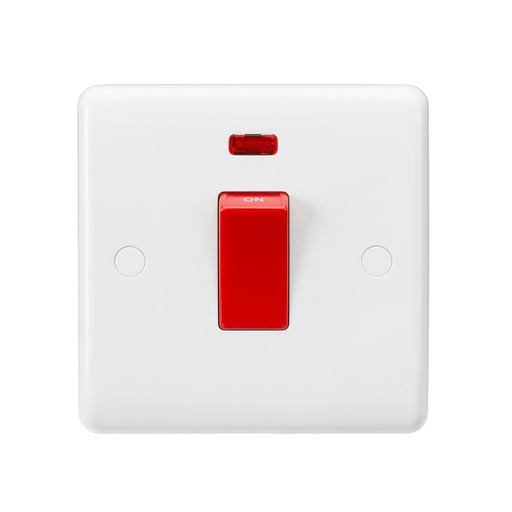 Knightsbridge 45A DP Switch with Neon 1G size - Red Rocker