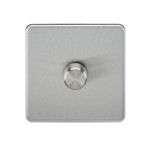 Knightsbridge 1G 2-way 10-200W 5-150W LED Intelligent dimmer - Brushed Chrome