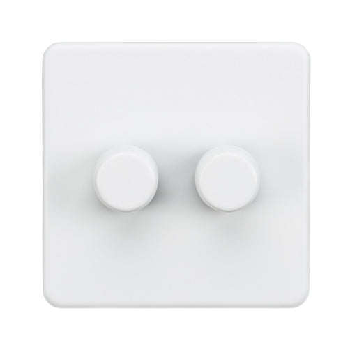 Knightsbridge 2G 2-way 10-200W 5-150W LED Intelligent dimmer - Matt White