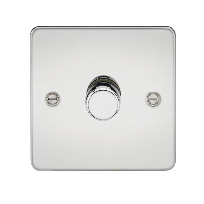 Knightsbridge 1G 2-way 10-200W 5-150W LED Intelligent dimmer - Polished Chrome