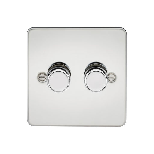 Knightsbridge 2G 2-way 10-200W 5-150W LED Intelligent dimmer - Polished Chrome