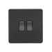 Knightsbridge 10AX 2G 2-way Switch - Matt Black with black rockers