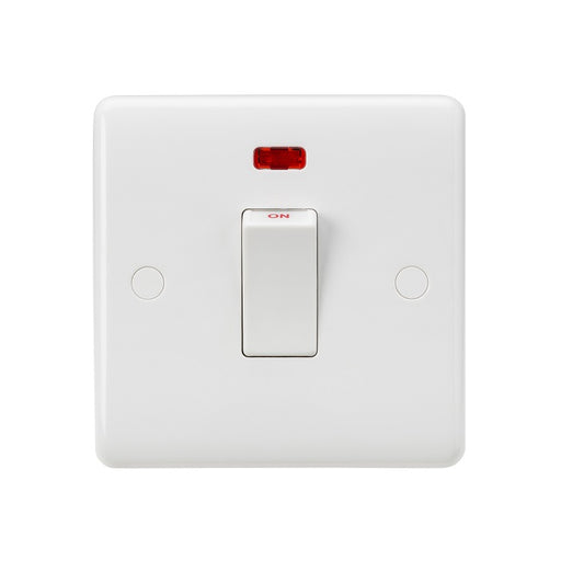 Knightsbridge 45A DP Switch with Neon 1G size - White Rocker