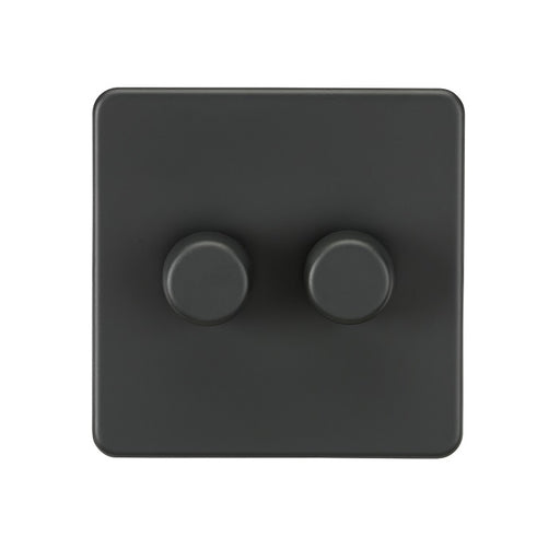 Knightsbridge 2G 2-way 10-200W 5-150W LED Intelligent dimmer - Anthracite