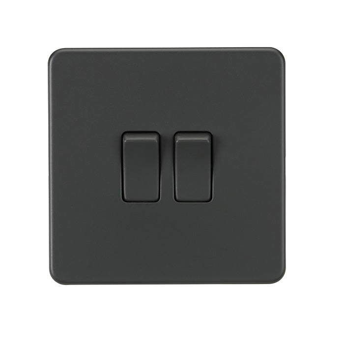 Knightsbridge 10AX 2G 2-way Switch - Anthracite