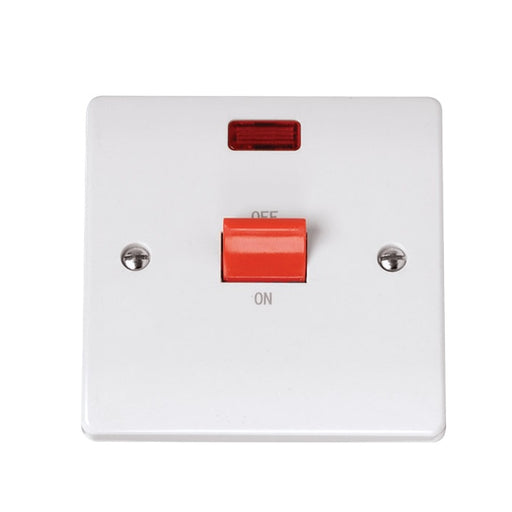 Click Curva 45A 1 Gang DP Plate Switch With Neon