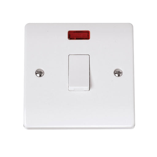 Click Curva 20A DP Plate Switch With Neon & Optional Flex Outlet