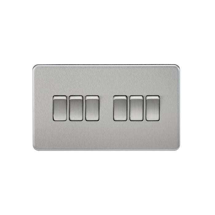 Knightsbridge 10AX 6G 2-way Switch - Brushed Chrome