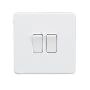 Knightsbridge 10AX 2G 2-way Switch - Matt White