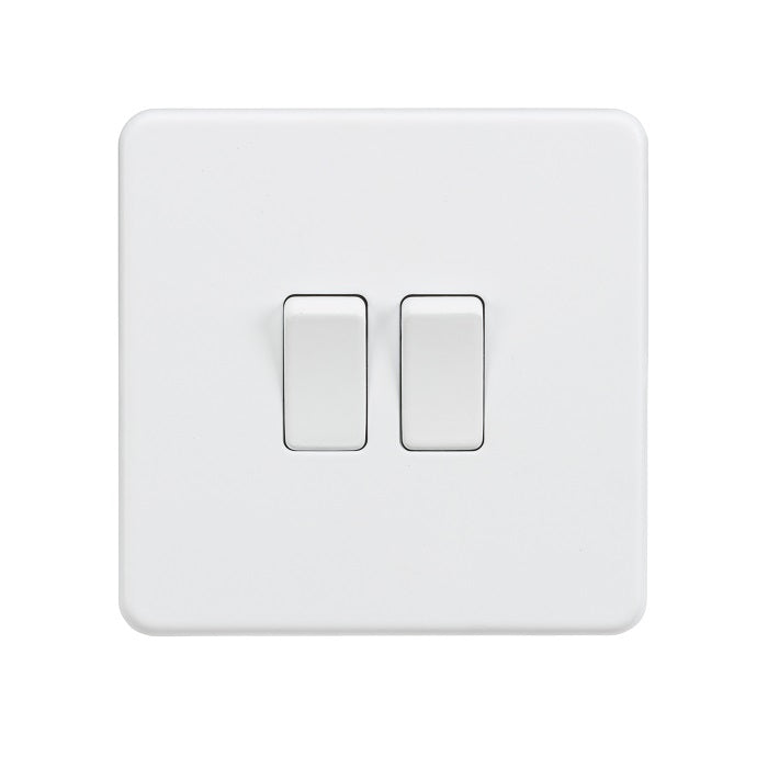 Knightsbridge 10AX 2G 2-way Switch - Matt White