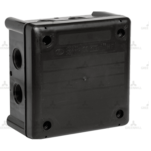 Moulded Enclosure 102x102x56mm IP66 20mm Threaded Entry. Black PE44TEBLK