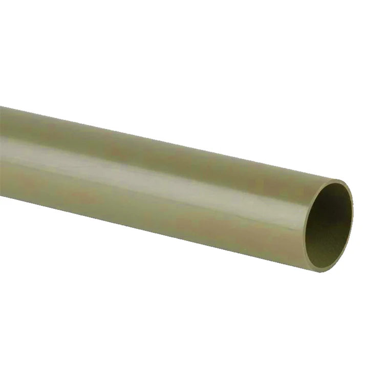 Aquaflow 110mm Solvent Soil Plain Pipe End 1mtr Olive Grey [COLLECTION ONLY]