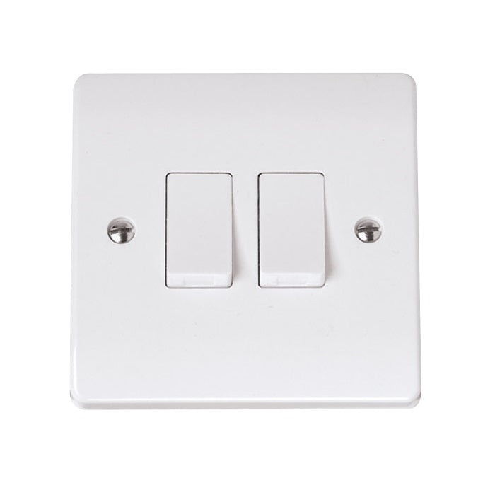 Click Curva 10AX 2 Gang 2 Way Plate Switch