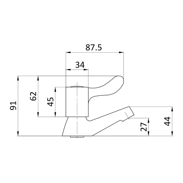 Taurus Bath Tap 3/4" - Chrome CD Quarter Turn