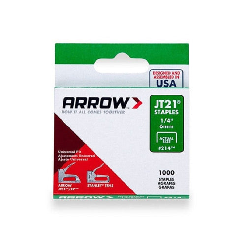 Arrow Staples Jt21 6mm 1/4" Box of 1000