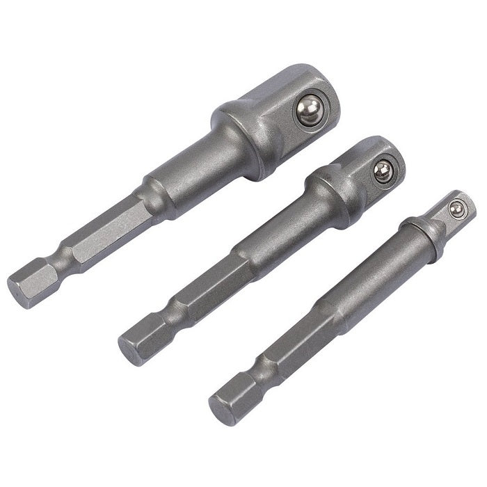 Draper Socket Adaptor Set 1/4" Hex. x 1/4", 3/8" & 1/2"