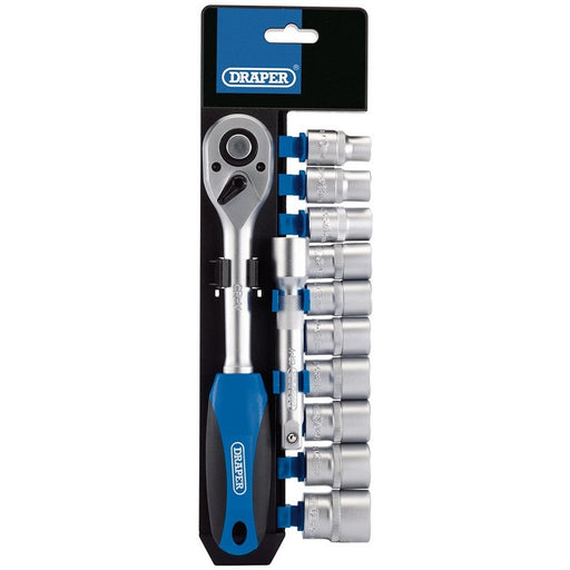 Draper Metric Socket and Ratchet Set, 1/2" 12Pcs