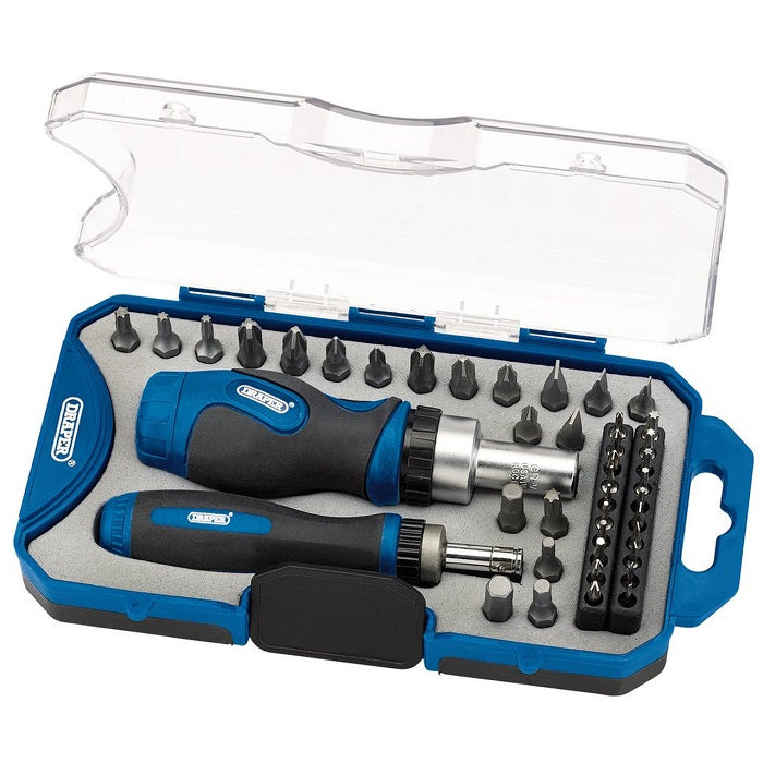 Draper Ratchet Screwdriver and Bit Set 42 Piece