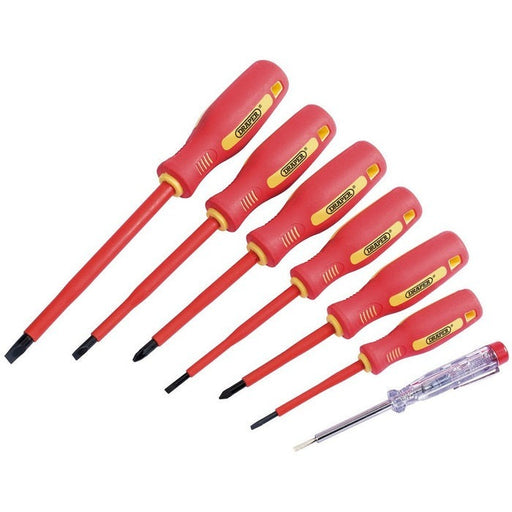 Draper Fully Insulated Screwdriver Set with Mains Tester 7Pcs
