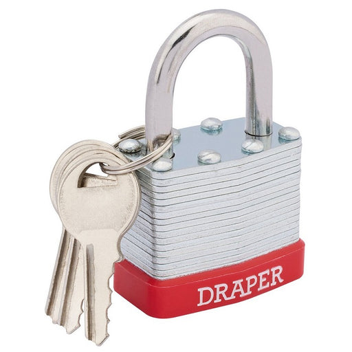 Draper Redline Laminated Steel Padlock, 40 x 26mm