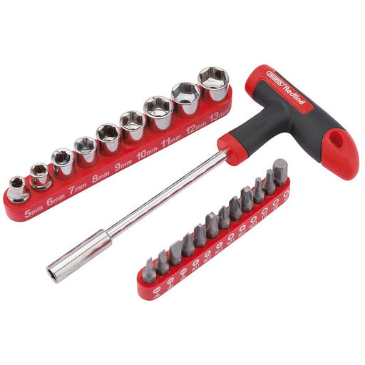 Draper Redline T Handle Driver with Socket and Bits Set 22pcs