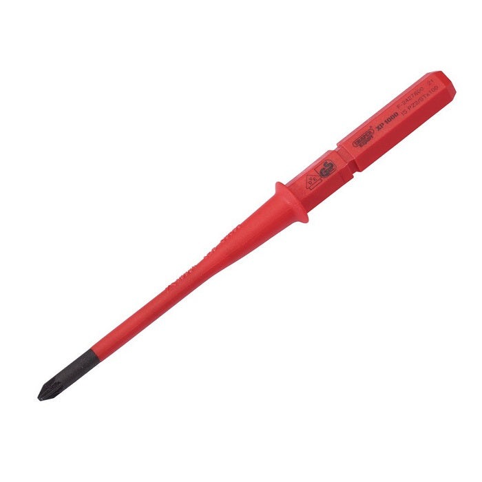 Draper XP1000 VDE Slimline PZ/SL Type Interchangeable Screwdriver Blade, No.1 x 80mm