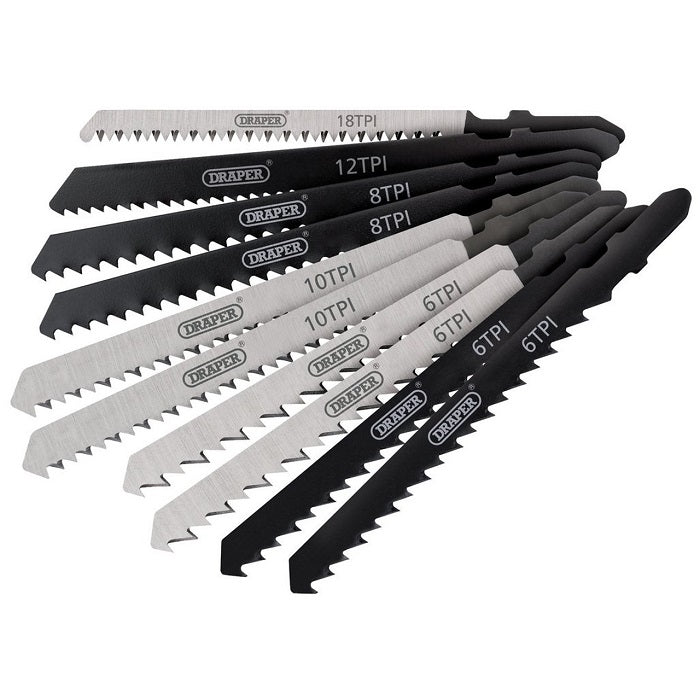 Draper Assorted HCS Jigsaw Blade Set 10 Piece 83mm