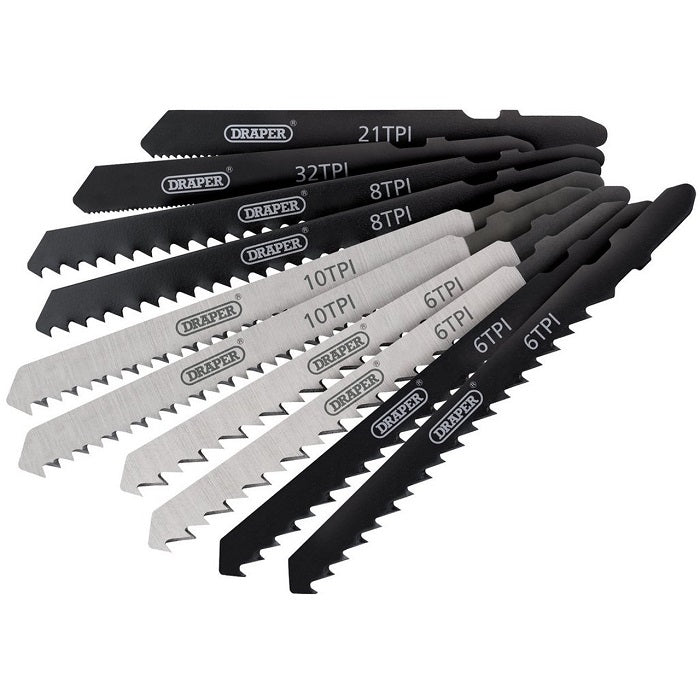 Draper Assorted HSS & HCS Jigsaw Blade Set 10 Piece 92mm