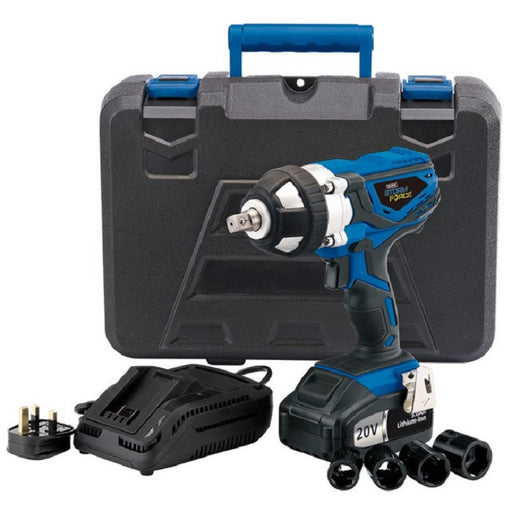 Draper Storm Force 20V Impact Wrench, 1/2" 400Nm, 2 x 3.0Ah Batteries