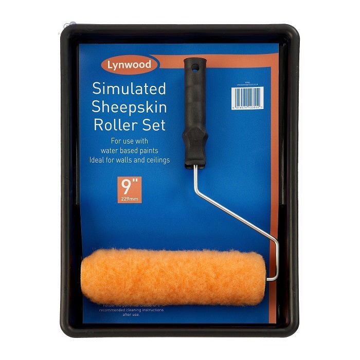 Lynwood 9" Simulated Sheepskin Roller Paint Tray Set