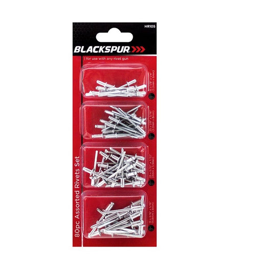 Blackspur Assorted Rivets Set 80pcs