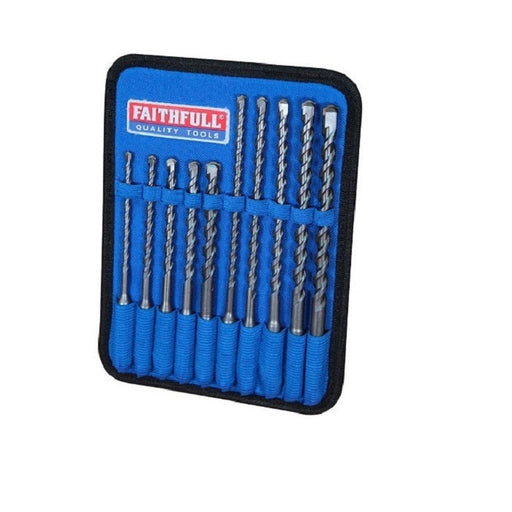 Faithfull SDS Masonry Drill Bit Set for Fixings - 10 Piece