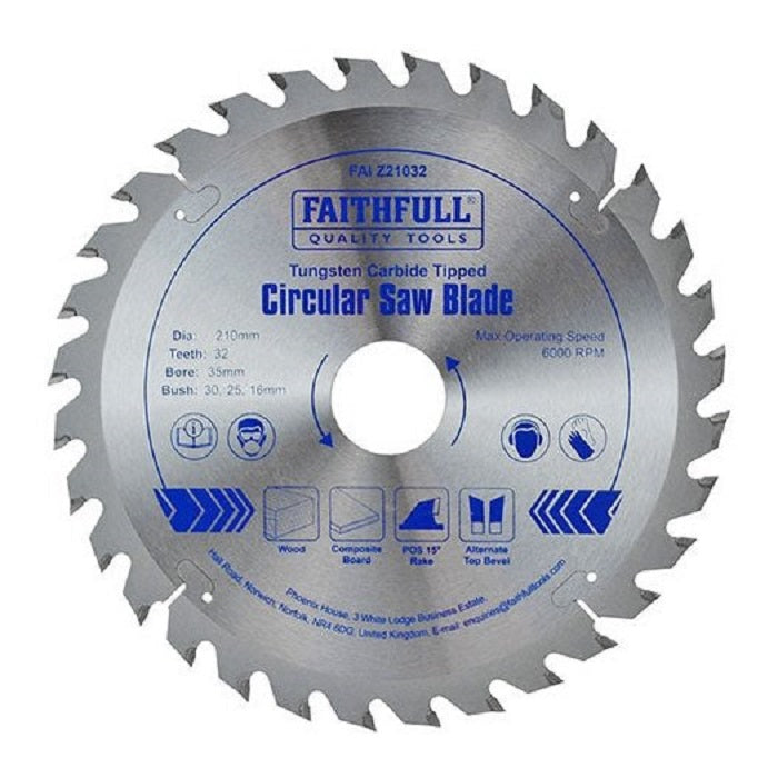 Faithfull TCT Circular Saw Blade 210x35mm